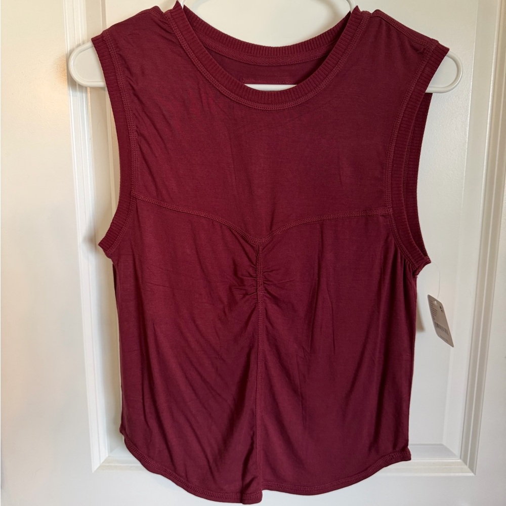 Free People Sleeveless Burgundy Top